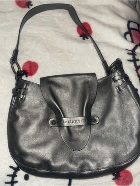 Lamarthe Silver/Gray Leather Shoulder Bag